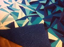 Custom "Icy Waters" Paper Pieced Ombre Blue Quilt 2 small