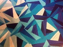 Custom "Icy Waters" Paper Pieced Ombre Blue Quilt 4 small