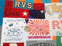 Custom Cheerleading Uniform Tshirt Memory Quilt With Bow And Award Medals Embellishments 3 small