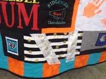 Custom Cheerleading Uniform Tshirt Memory Quilt With Bow And Award Medals Embellishments 4 small