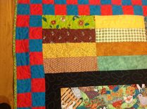Colorful Barnyard Themed Quilt With Beautiful Center Panel, Strips And Blocked Border 3 small