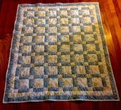 Beautiful And Classic Blocked Baby Quilt With Lots Of Blue For Baby Boy 1 small