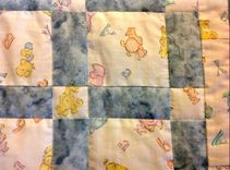 Beautiful And Classic Blocked Baby Quilt With Lots Of Blue For Baby Boy 2 small