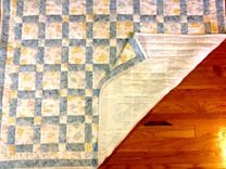 Beautiful And Classic Blocked Baby Quilt With Lots Of Blue For Baby Boy 3 small