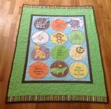 Cute Jungle Animals Personalized Embroidered Baby Quilt 1 small
