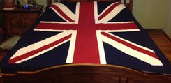 Union Jack British Flag Quilt- Twin Size 2 small
