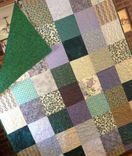 Vintage Cotton Fabric Blocked Quilt 2 small