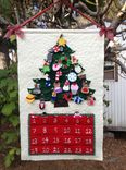Custom Quilted Christmas Advent Calendar Wall Hanging With Personalized Ornaments 1 small