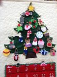 Custom Quilted Christmas Advent Calendar Wall Hanging With Personalized Ornaments 2 small
