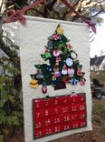 Custom Quilted Christmas Advent Calendar Wall Hanging With Personalized Ornaments 3 small