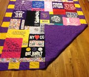 Custom Embroidered High School/College Colors Multi Block Tshirt Quilt 2 small