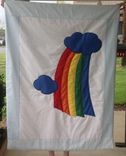 Custom Vintage Clouds And Rainbow 30 Year Old Quilt Recreation 1 small