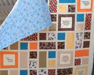 Gorgeous Custom Window Pane Embroidered Memory Quilt 2 small