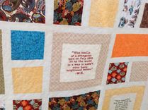 Gorgeous Custom Window Pane Embroidered Memory Quilt 4 small