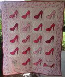 Custom Blocked Appliquéd And Embroidered High Heel Shoe Quilt 1 small