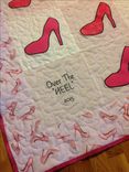 Custom Blocked Appliquéd And Embroidered High Heel Shoe Quilt 2 small