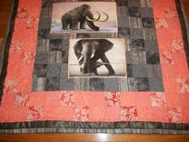 Custom Appliqued Elephant/Woolly Mammoth Nursery Wall Hanging 2 small