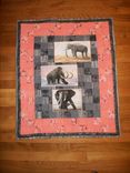 Custom Appliqued Elephant/Woolly Mammoth Nursery Wall Hanging 1 small