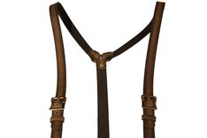 Distressed Brown And Black Leather Suspenders With Antique Brass Hardware 3 small