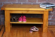 Solid Wood Storage Bench 3 small