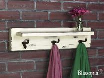 Distressed Rustic Shelf With Antique Coat Hooks 2 small