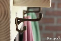 Distressed Rustic Shelf With Antique Coat Hooks 4 small