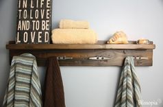 Bath Shelf With Boat Cleat Towel Hooks 1 small