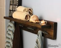 Bath Shelf With Boat Cleat Towel Hooks 2 small