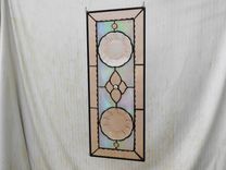 Pink Cherry Blossom Depression Glass Stained Glass Plate Panel, Antique Stained Glass Window Transom 3 small