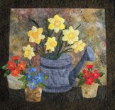 Daffodils & Primroses Art Quilt 1 small