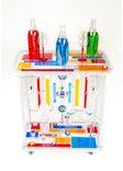 Custom Eclectic Glass Metal Acrylic Contemporary Glass Rack Wine Bar Cart 1 small