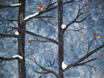 Wintry Woods  Art Quilt 5 small