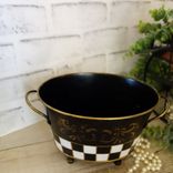 Vintage Check Small Towel Caddy Holder Black And White Check Vanity Organizer 4 small