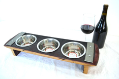 Wine Barrel Elevated Food And Water Bowl Stand - Geoffroyi - Made From Retired Ca Wine Barrels 1 small