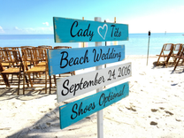 Wood Nautical Directional Signs, Shoes Optional, Personalized Wedding Sign 1 small