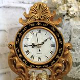 Courtly Mantle Clock Black And White Checked Baroque Clock With Cherubs 2 small