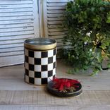 Elegant Checks Gift Box Decorative Gift Tin Home Decor Storage 3 small