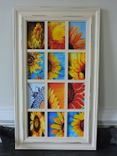 Sunflower Theme Decoupage Glass Panel Wall Hanging 1 small