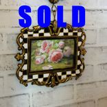 Courtly Picture Frame Black And White Checks With Pink Rose Decor Checked Frame 1 small
