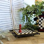 Whimsical Check Riser Small Checkerboard Wrought Iron Riser Chessboard Riser 3 small