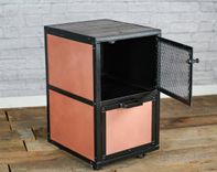 Copper Filing Cabinet, Industrial Office Filing Cabinet, Modern Office Storage. 2 small