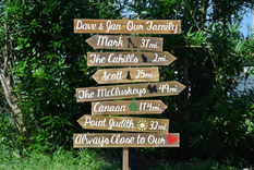 Our Family Rustic Directional Location Sign, Parents Gift Idea 1 small
