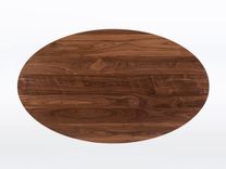 Oval Dining Table With Mid Century Modern Pedestal Base "Kapok" 2 small