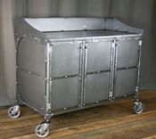 Vintage Industrial Host Stand, All Steel Greeter Station, Modern Pos, 7 small