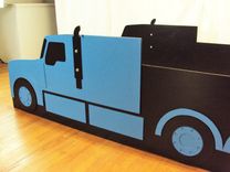 Semi-Tractor Truck Twin Kids Bed Frame - Handcrafted - Truck Themed Children's Bedroom Furniture 2 small