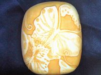 Butterfly Pendant Brooch Button 2 small