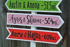 Our Family Wood Directional Sign Garden Decor Sign Post Personalized. Christmas Gift Idea 6 small