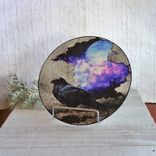 Raven Art Glass Mural Wall Decor Or Tabletop Display Edgar Allan Poe Art 4 small