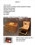 Handcrafted Inlaid Humidor Hd75-1 With Free Shipping. 4 small
