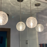Clear Spun Glass Hand Blown Pendant Light 2 small